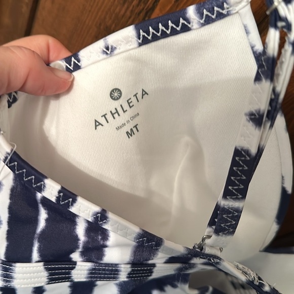 ATHLETA Wave Break Tankini Blue/White Size M Tall - Picture 3 of 5
